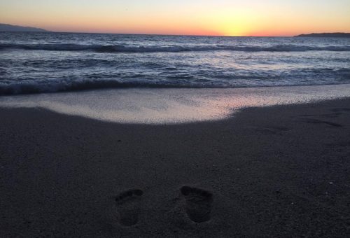 Footprints on the beach!